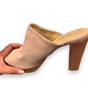 Chinese Laundry Women’s Dusty Pink Suede Open Toe Sandal Pumps Size 9.5